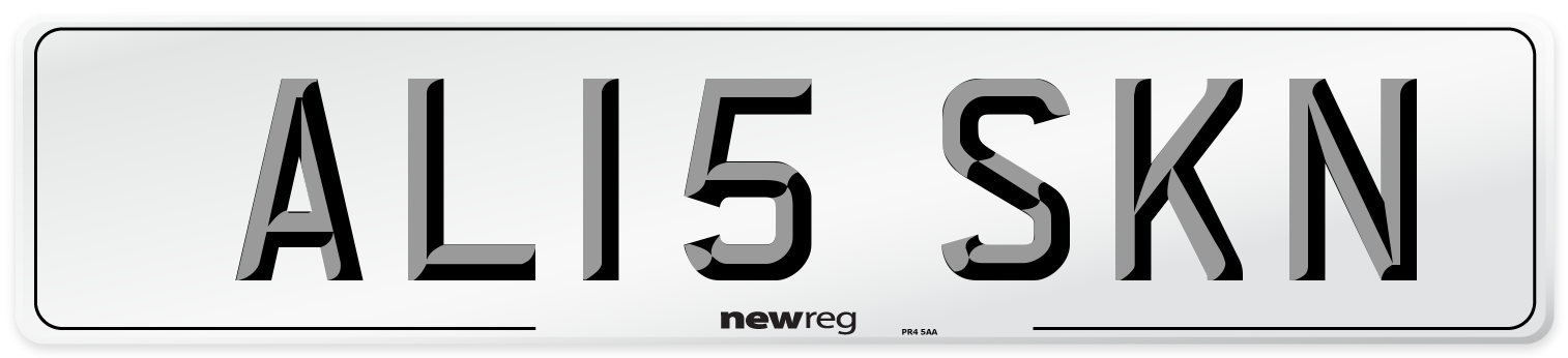 AL15 SKN Number Plate from New Reg